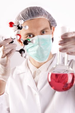 Scientist with equipment clipart