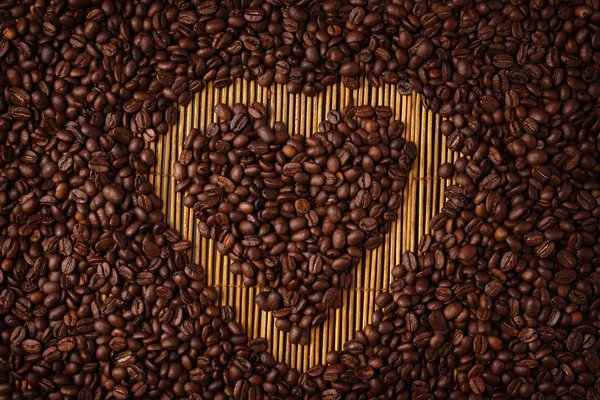 Café fond de forme de coeur — Photo