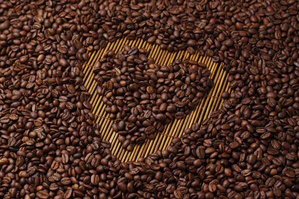 Café coração forma fundo — Fotografia de Stock