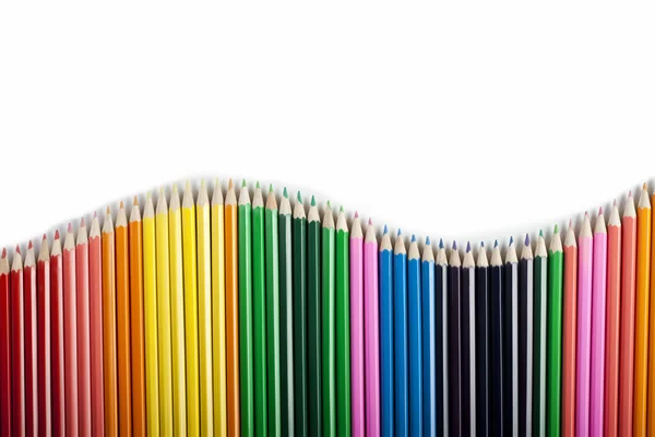 Цветные волны карандашей — стоковое фото