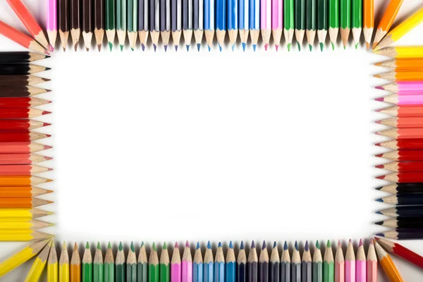 Barevné tužky hranice — Stock fotografie