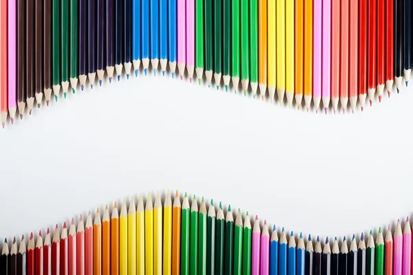 Χρωματιστά μολύβια κύμα — Φωτογραφία Αρχείου