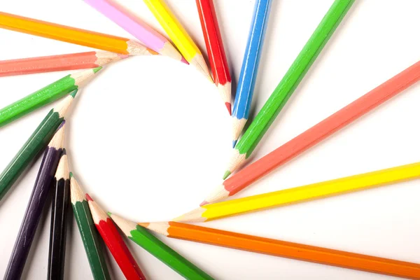 Renkli kalemler daire — Stok fotoğraf