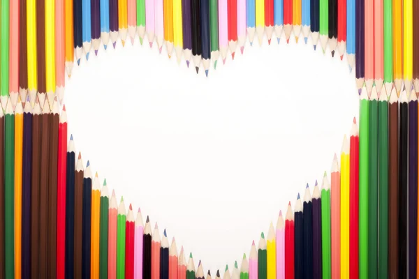 Colored Pencils Heart — Stock Photo, Image