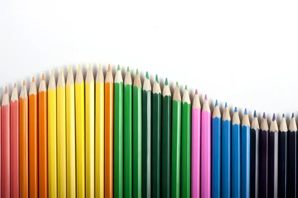 Renkli kalemler dalga — Stok fotoğraf