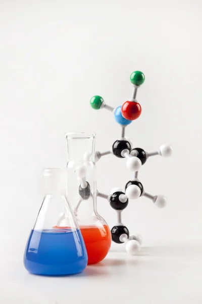 2 Frascos y moléculas — Foto de Stock