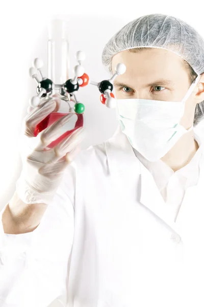 Scientist examine flask — Stock Photo, Image
