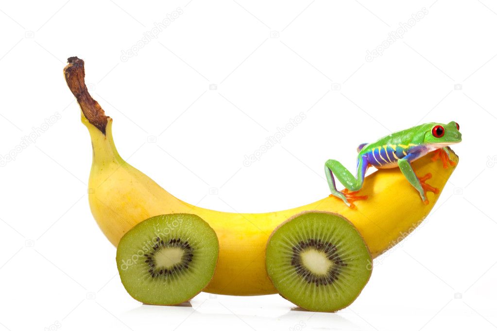 Crazy Frog on banana mobile — Stock Photo © BrunoWeltmann 2062421
