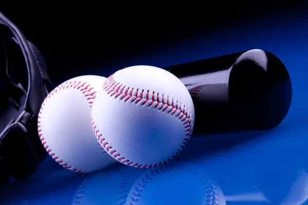 Baseball bold og handske - Stock-foto