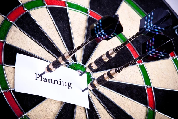 stock image Planning on Dartboard