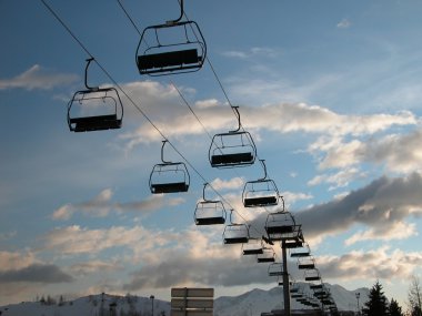 Ski lift chair clipart