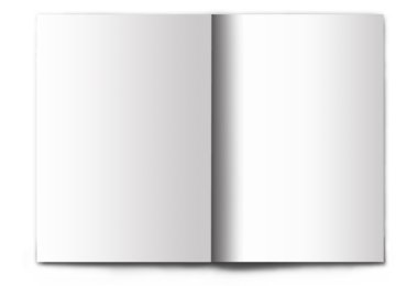 Blank / empty magazine spread on white clipart