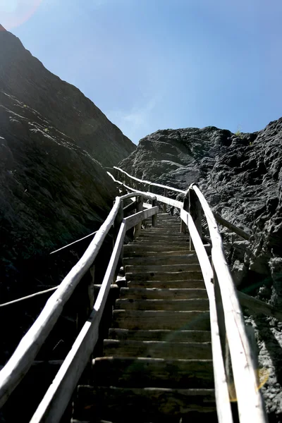 stock image The steps to upper Grindelwald Glacier