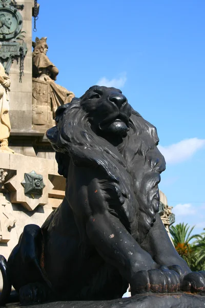 Лев пам'ятник в Барселоні — стокове фото