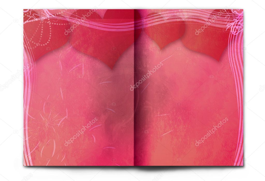 Blank Valentine's day red magazine