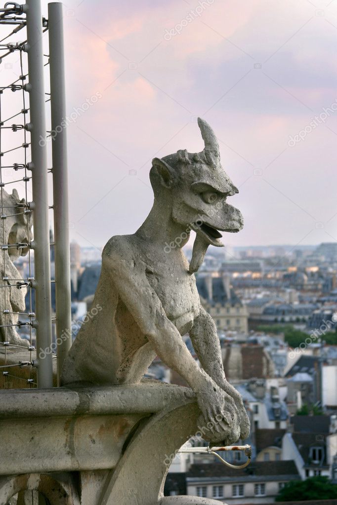 Gargoyle Of Notre Dame De Paris Stock Photo By C Almotional