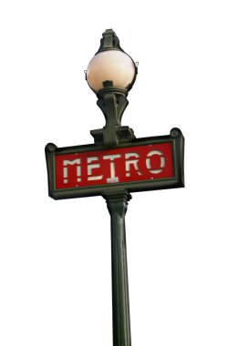 Isolated metro sign in Paris clipart