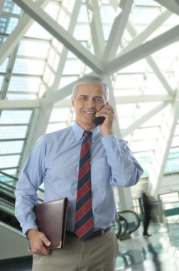 Businessman Talking On Cell Phone clipart