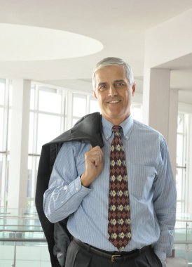 Middle Aged Businessman with Jacket clipart