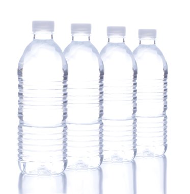 Plastic Water Bottle in a Row clipart