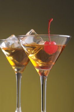 Two Cocktails in Martini Glasses clipart