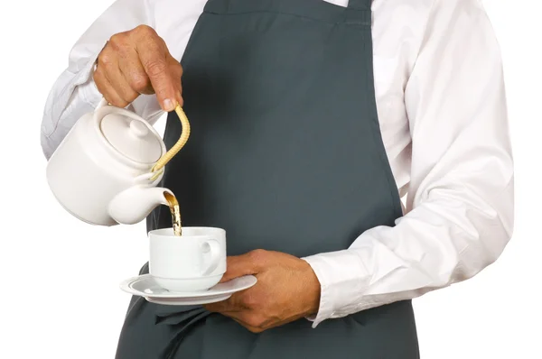 咖啡师浇注茶 — 图库照片