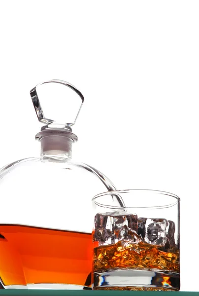 Whiskey Glass e Decanter — Fotografia de Stock