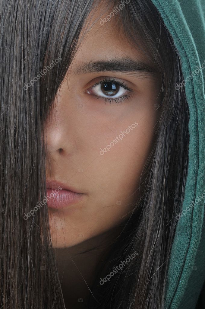 Girl with Hair in Front of Face — Stock Photo © scukrov #2079397