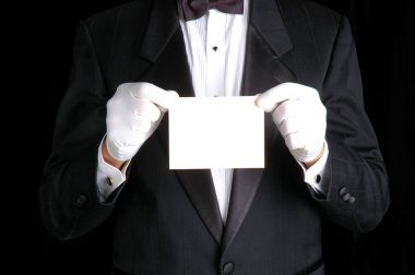 Butler with Note clipart