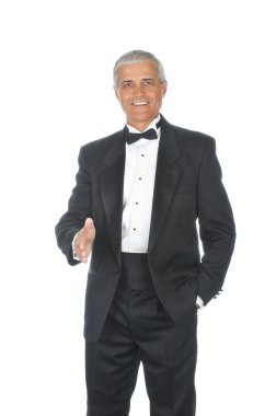 Mature Adult Male Wearing Tuxedo clipart