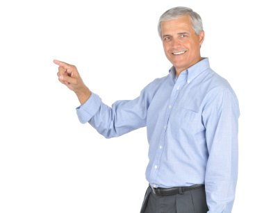 Businessman Smiling and Pointing clipart