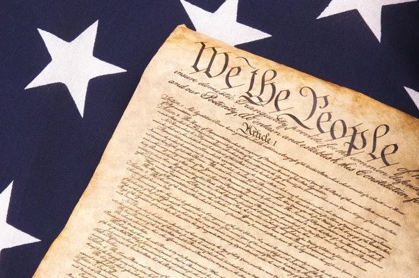 stock image Constitution on Flag
