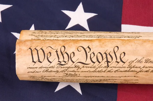 Constitution on Flag — Stock Photo, Image