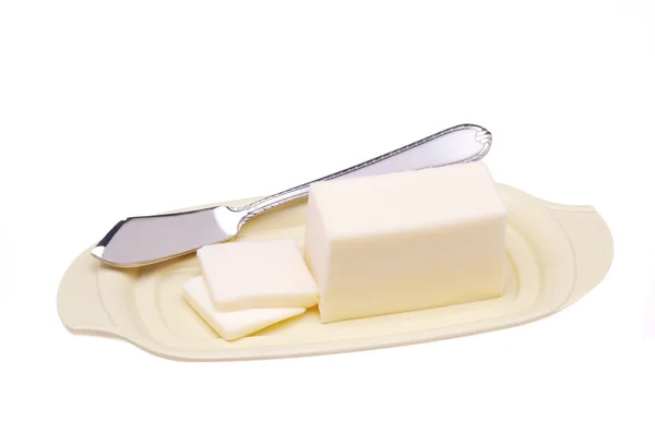 Beurre sur plaque — Photo