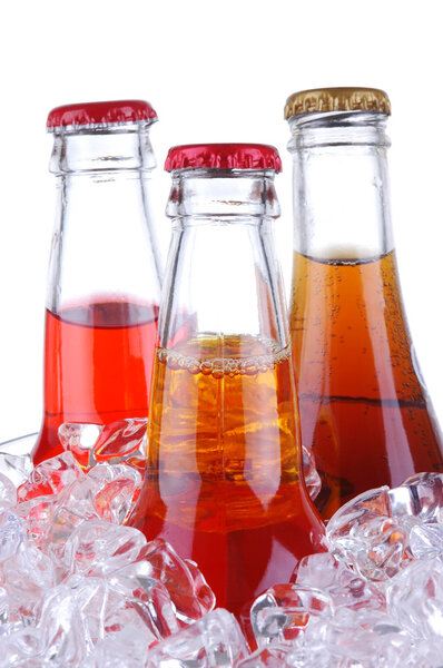 Soda Bottles in ice Bucket