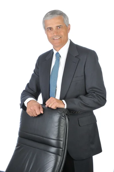 Businessman Standing Behind His Chair — Stock Photo, Image
