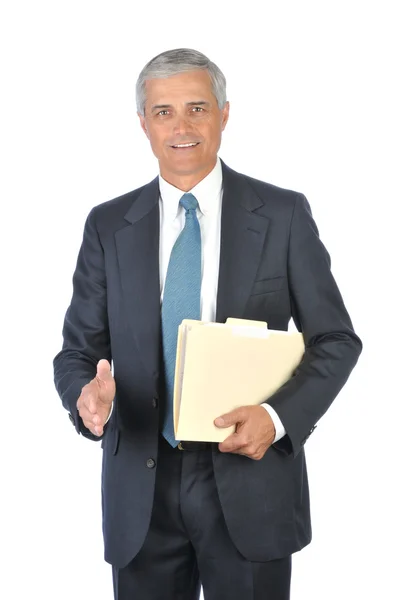 Uomo d'affari con cartella di file — Foto Stock