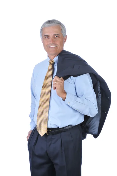 Jaqueta de empresário sobre ombro — Fotografia de Stock