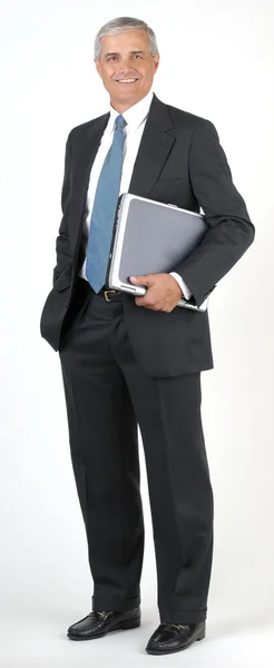 Businessman full length hand in pocket — Stock Photo, Image