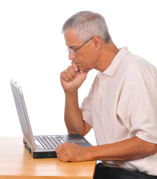 Businessman Seated at Computer — Stock Photo, Image