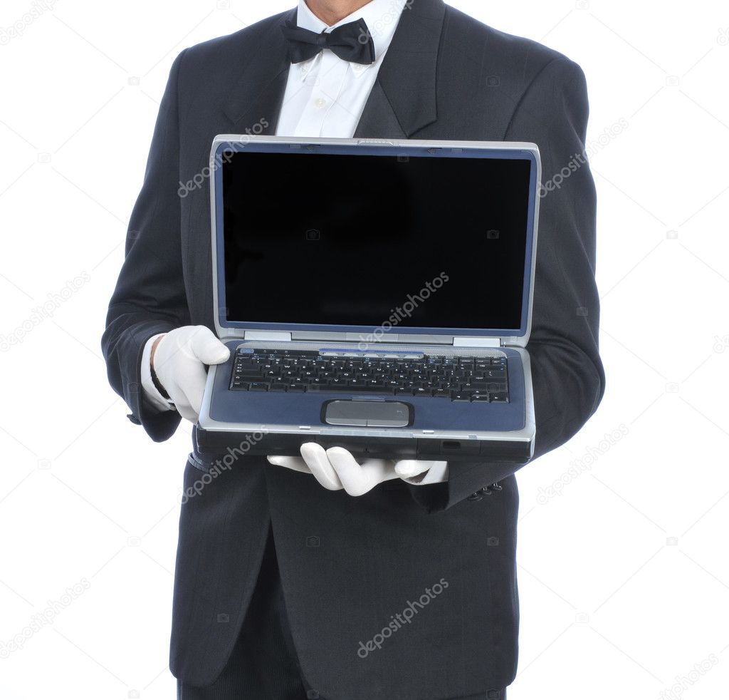 Butler with Laptop
