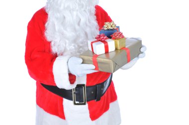 Santa Claus Holding Presents clipart