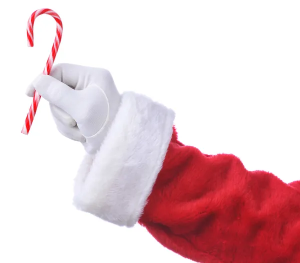 圣诞老人挂糖果手杖 — 图库照片