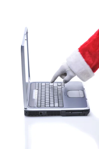 Santa and Laptop — Stock Photo, Image