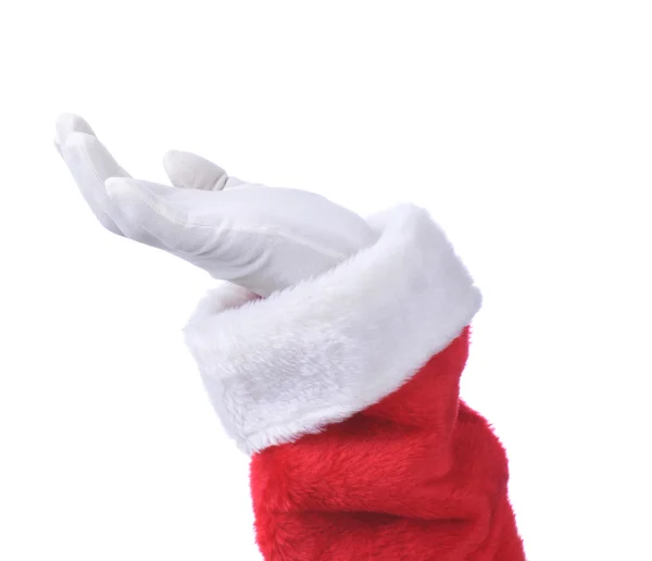 Santa držení ruky nahoru — Stock fotografie