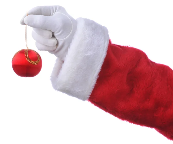 Santa hospodářství ornament — Stock fotografie