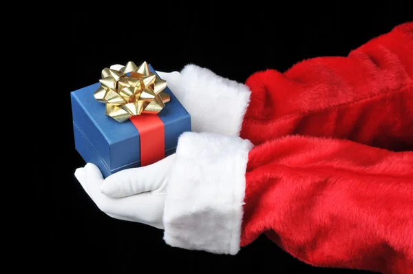Santa hålla i båda händerna — Stockfoto