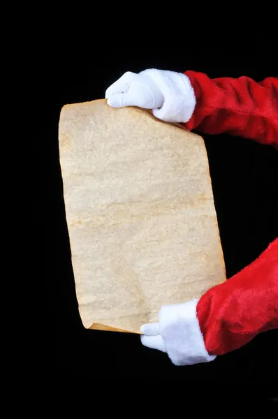 Санта и пергамент — стоковое фото