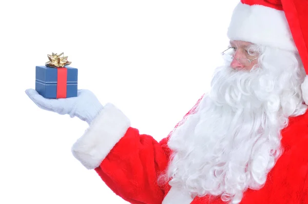 Profile of Santa Claus with Present — Stock Photo, Image