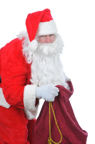 Papai Noel com saco — Fotografia de Stock